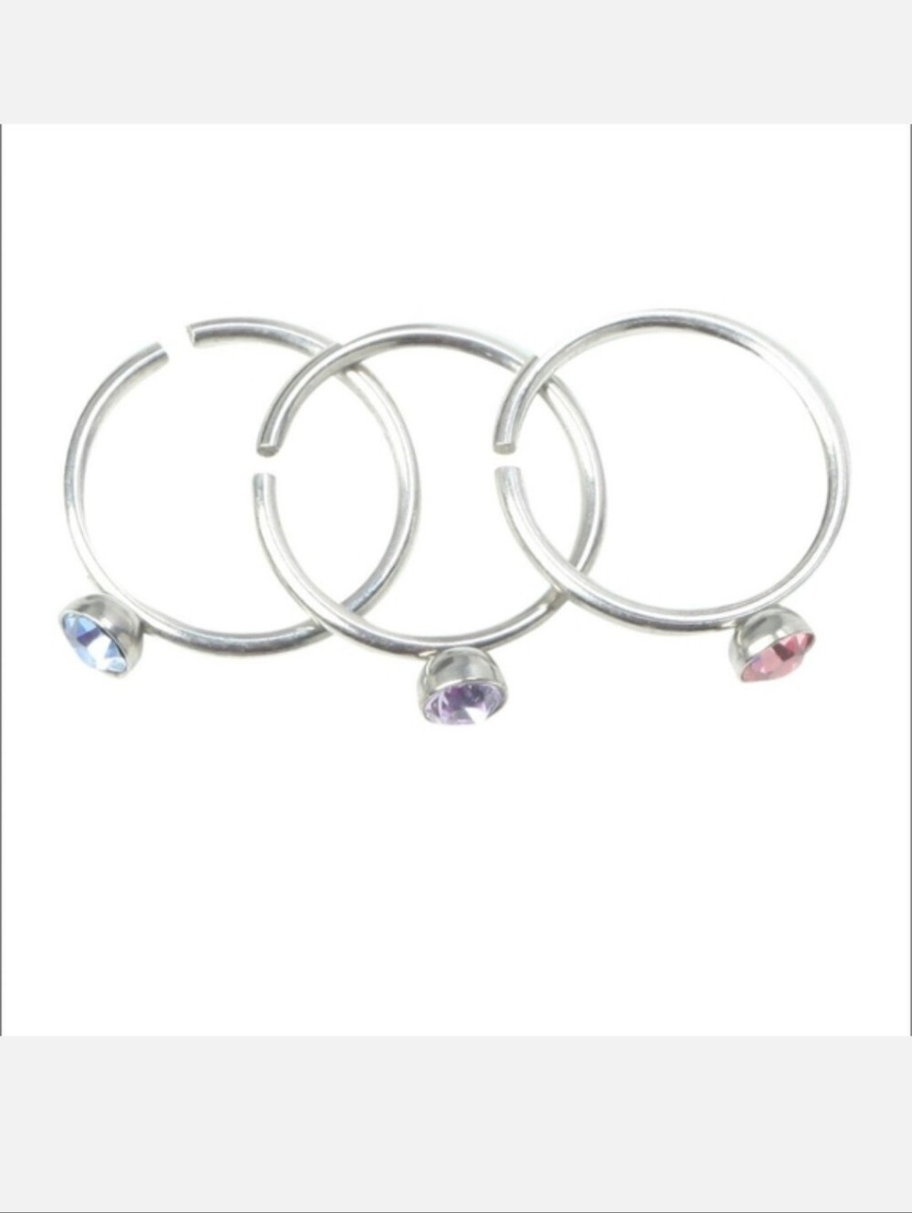 3 nose ring hoops